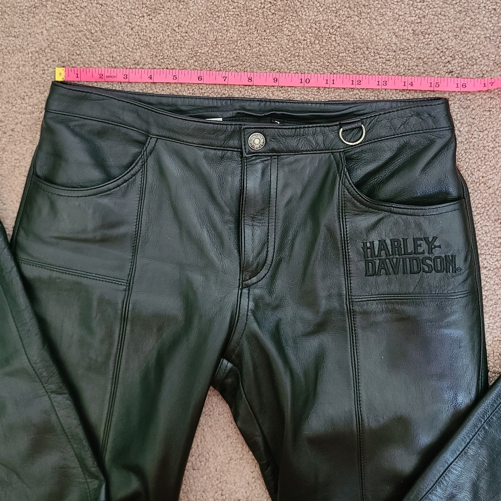 Harley Davidson Black Leather Riding Pants Size 4